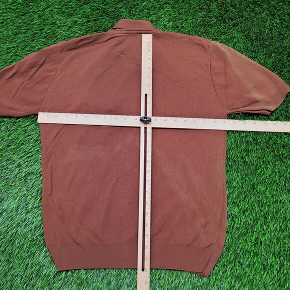 Vintage 70s Van Heusen Dagger Collar Knit Polo Shirt Mens Small Disco - Picture 8 of 12